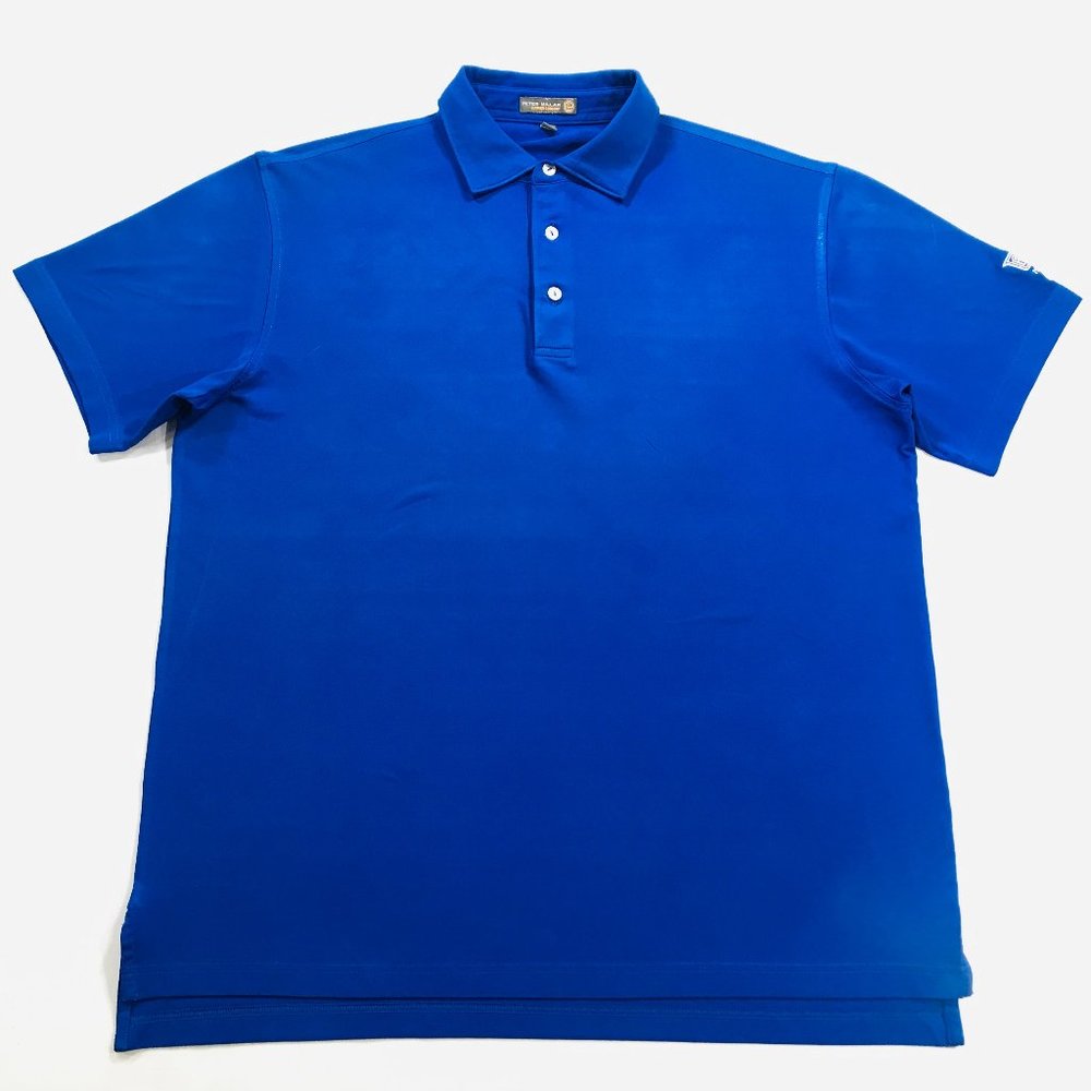 Peter Millar Summer Comfort Blue Golf Casual Polo Shirt | CLEAN | Men's Size L